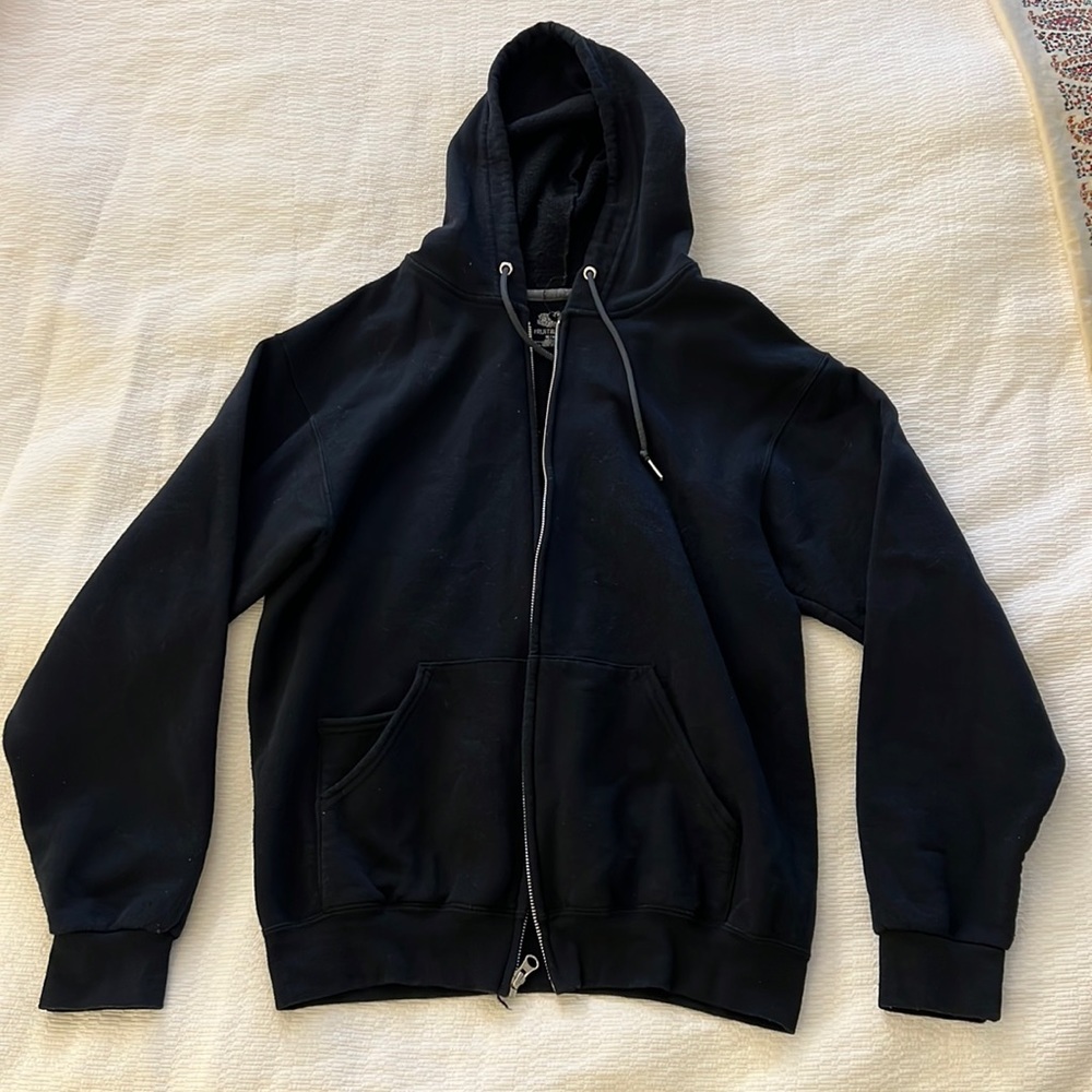 Fruit of the Loom Size Medium (M) Unisex Black Zipper Fleece Jacket